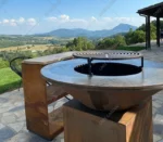Modern Outdoor Camping Corten Steel Fire BBQ Grill for Commercial Use