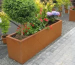 Corten Steel Rectangular Garden Planter Flower Pot Eco-Friendly & Corrosion Resistant Modern Minimalist Outdoor Planter