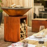 Hotels Fire Table Corten Steel Charcoal Grill for Bbq Cast Iron Stove Wood Burning Corten Korean Bbq Stove