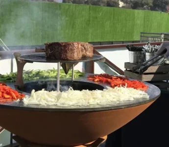 Backyard Home Corten Steel Fireplace Grill, Large Charcoal Grills, Charcoal Barbeque Grill