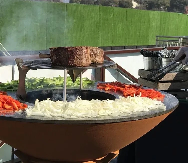 Backyard Home Corten Steel Fireplace Grill, Large Charcoal Grills, Charcoal Barbeque Grill