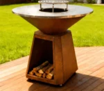 Backyard Home Corten Steel Fireplace Grill, Large Charcoal Grills, Charcoal Barbeque Grill