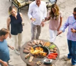 Corten Metal Korean Bbq Grill Table Restaurant, Charcoal Bbq Grill Smoker, Charcoal Grill