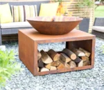 Custom Logo Eco Friendly Corten Steel Charcoal BBQ Grill-Heavy Duty Outdoor Warming Grill with Oxygen Depletion Safety Device