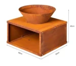 Custom Logo Eco Friendly Corten Steel Charcoal BBQ Grill-Heavy Duty Outdoor Warming Grill with Oxygen Depletion Safety Device