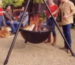 Extra Large Rack Cauldron Triangle Fire Pit With Tripod Stand Fire Bowl