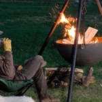 Extra Large Rack Cauldron Triangle Fire Pit With Tripod Stand Fire Bowl