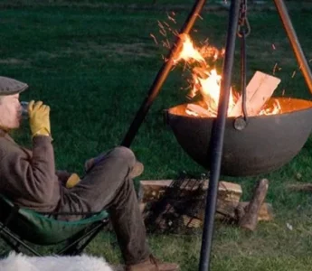 Extra Large Rack Cauldron Triangle Fire Pit With Tripod Stand Fire Bowl