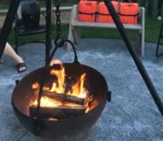 Extra Large Rack Cauldron Triangle Fire Pit With Tripod Stand Fire Bowl
