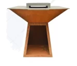 Metal Top Sale Outdoor BBQ with Grill Corten Steel Factory Design