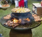 Backyard Charcoal BBQ Grill Offset Smoker Large Cooking Area Barbecue Drum Charcoal Bbq Grill Offset Smoker BBQ Grill Table