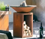 Corten Steel Barbeque Charcoal Metal Fire Pit Corten Steel Barbecue Grill Brazier Durable BBQ Grills