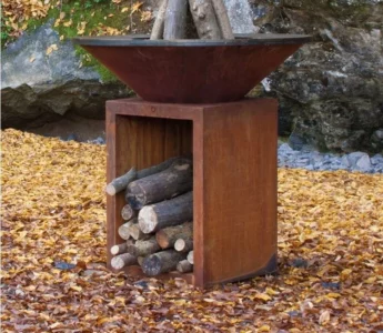 Home Garden Outdoor Camping Corten Steel Wood Burning Metal Outdoor BBQ Table Fire Pit