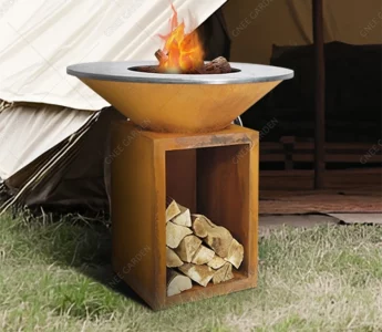 Home Garden Outdoor Camping Corten Steel Wood Burning Metal Outdoor BBQ Table Fire Pit