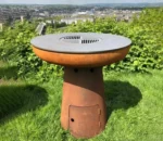 Barbeque Grill Outdoor Charcoal Smoker Fire Grill Corten Steel BBQ with Circle Plancha