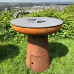 Barbeque Grill Outdoor Charcoal Smoker Fire Grill Corten Steel BBQ with Circle Plancha
