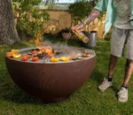 New Design Patented Barbeque Charcoal Grill Outdoor Item GN-BBQ-212 Corten Steel BBQ Grills