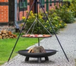 Outdoor BBQ Large Hanging Fire Bowl Cauldron Fire Pit