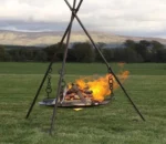 Outdoor BBQ Large Hanging Fire Bowl Cauldron Fire Pit