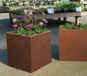 Custom Outdoor Corten Steel Planter Box-10 Pcs Eco-Friendly Modern Design Flower Pots for Home & Garden