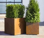 Custom Outdoor Corten Steel Planter Box-10 Pcs Eco-Friendly Modern Design Flower Pots for Home & Garden