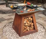 Outdoor Corten Steel European BBQ Grill Metal Barbecue Pit
