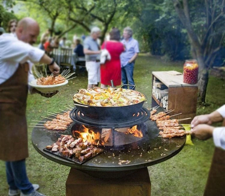 Outdoor Corten Steel European BBQ Grill Metal Barbecue Pit