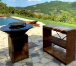 Multifunction Fire Pit Grill Rotary Charcoal Rotating BBQ Rotisserie Grill With 2 Cooking Grids