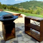 Multifunction Fire Pit Grill Rotary Charcoal Rotating BBQ Rotisserie Grill With 2 Cooking Grids