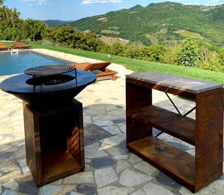 Multifunction Fire Pit Grill Rotary Charcoal Rotating BBQ Rotisserie Grill With 2 Cooking Grids