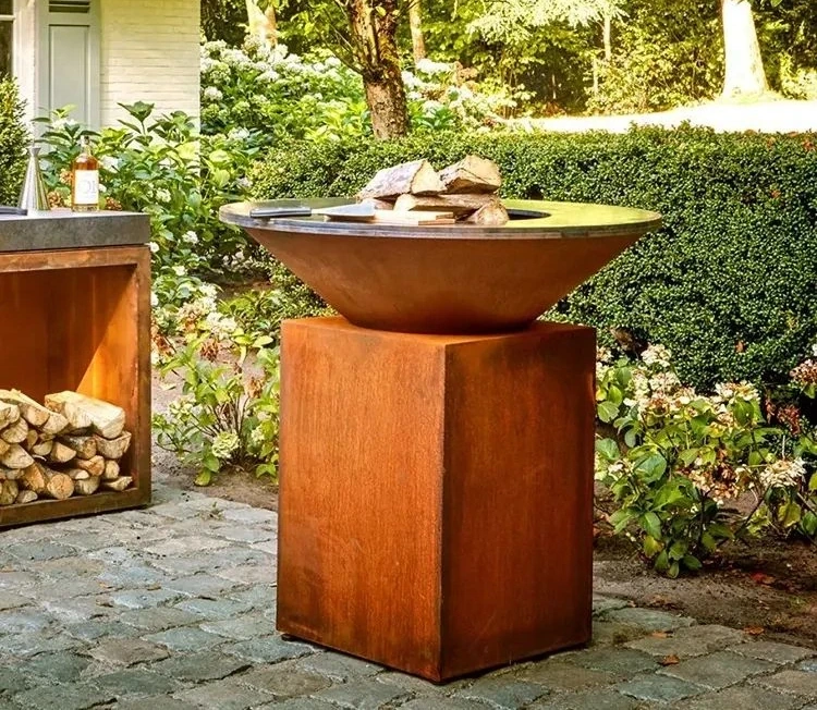 Corten Steel Metal Bbq Outdoor for Backyard Rusted Bbq Grill