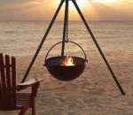 Tripod Hanging Fire Pit and BBQ Fireplace