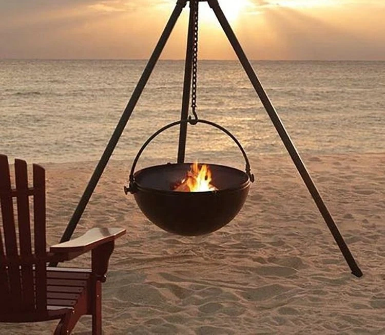 Tripod Hanging Fire Pit and BBQ Fireplace