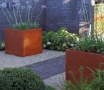 Custom Outdoor Corten Steel Planter Box-10 Pcs Eco-Friendly Modern Design Flower Pots for Home & Garden
