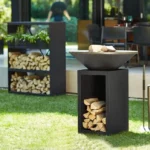Bbq Corten Steel Bbq Rusty Corten Steel Fire Pits With Log Store Steel Bowl Fire Pit Corten Bbq