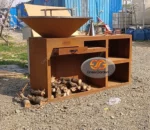 Modern Powder Coated Corten Steel Charcoal Fire Pit BBQ Grill-Smokeless Indoor/Outdoor for 3-5 People