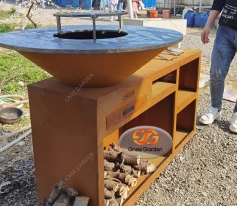 Corten Fire Pit Propane Homemade Charcoal Grill Rottiserie Grill Charcoal