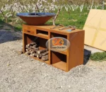 Corten Fire Pit Propane Homemade Charcoal Grill Rottiserie Grill Charcoal