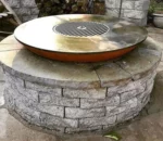 Outdoor Camping Corten Steel Modern Portable Charcoal BBQ Grill with Flame Safety Device