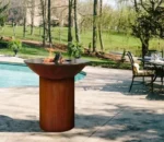 Outdoor Camping Corten Steel Modern Portable Charcoal BBQ Grill with Flame Safety Device