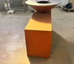 Modern Corten Steel Fire Pit Barbecue Grill with Trolley for Outdoor Use