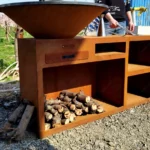 Outdoor Corten Steel Bbq Grill Bbq Corten Steel Barbecue Corten Steel Fire Pit Bbq