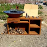 Corten Camping Fire Pit Bbq Grill Large Outdoor Corten Steel Bbq Grills Corten Steel Grill Bbq