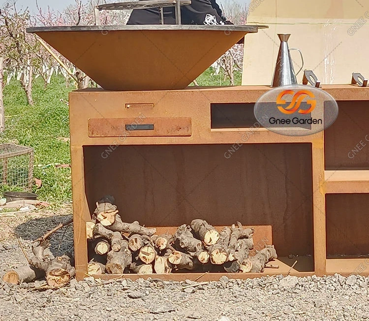 Outdoor Corten Steel Fire Pit Bbq Corten Steel Fire burner Bbq