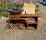 Outdoor Corten Steel Fire Pit Bbq Corten Steel Fire burner Bbq