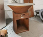 Outdoor Barbeque Corten Steel Fire Pit Bbq Grills