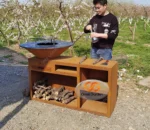 Outdoor Corten Steel European Bbq Grill Metal Corten Steel Garden Bbq Grill