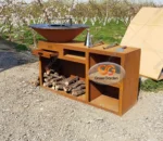 Square Corten Steel Bbq Grills Rust Corten Steel Fire Pit Heavy Duty Bbq
