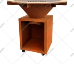 Modern Garden Rust Corten Steel Fire Pit Heavy Duty BBQ Grill with Trolley for Outdoor Firewood Use