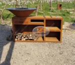 Wholesale Metal Fire Pit With Grill Patio Bbq Outdoor Fire Table Corten Camping Fire Pit Bbq Grill